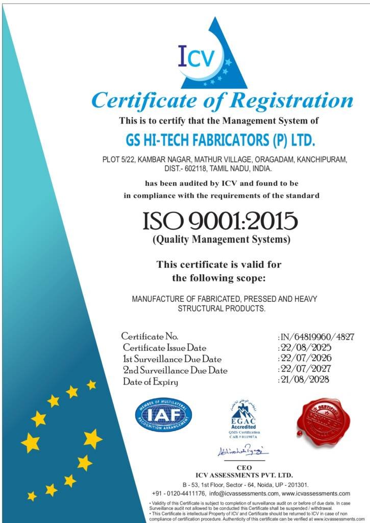GS HI-TECH FABRICATORS (P) LTD. 9001 FINAL ICV_